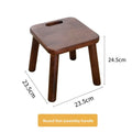 Nordic home living room solid wood small stool entrance shoe change bedroom sofa bench low stool pedal coffee table square stool Oasis Select Walnut