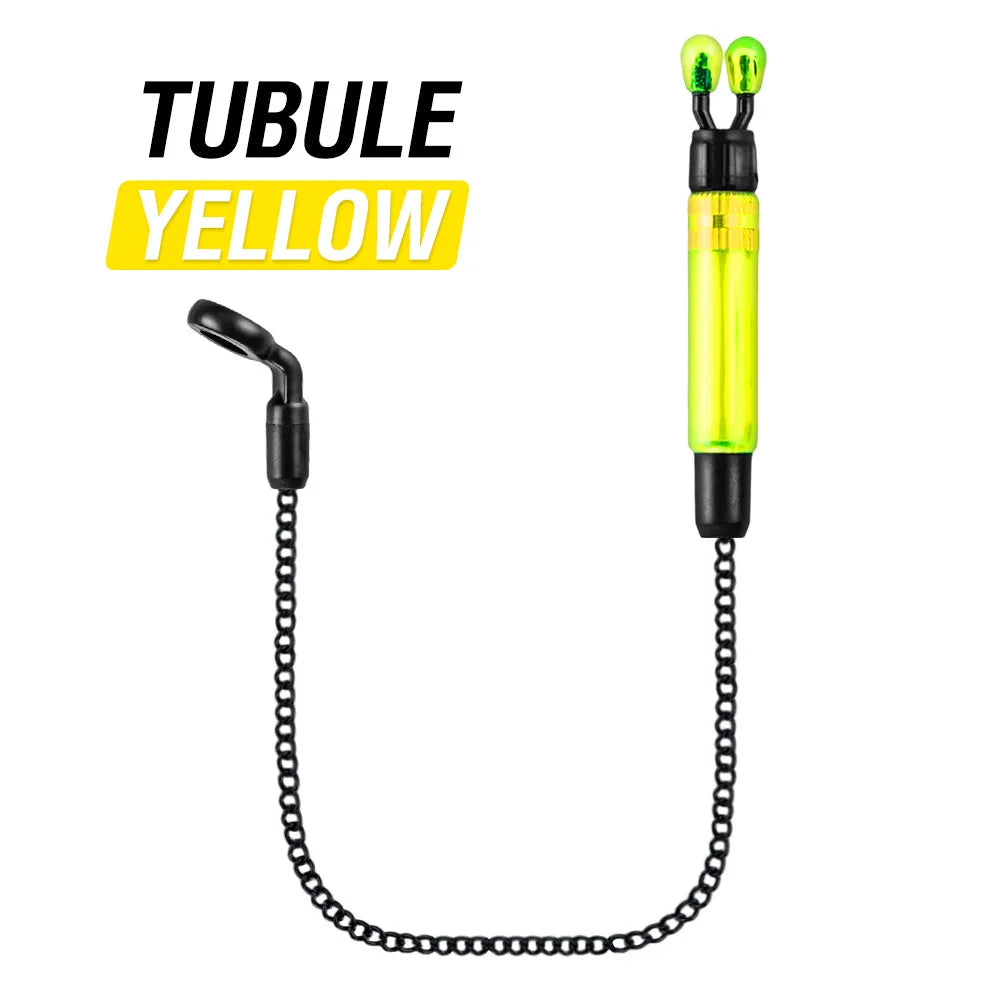Sensitive Carp Bite Indicator Soft Chain Alarm with Adjustable Line Clip Detachable Structure and Glow Rod Slot Oasis Select Thin Tube - Yellow