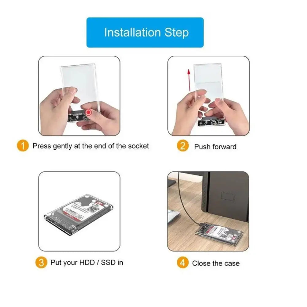 USB 3.0 & USB-C 2.5" SATA Hard Drive Enclosure – 5Gbps