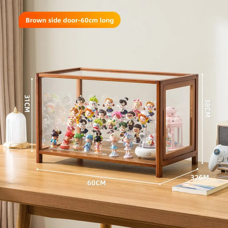 Figure Cabinet Wine Cabinet Toy Storage Rack Display Cabinet Household Sub-dustproof Transparent Cabinet Lego Display Cabinet Oasis Select Brown layer 60