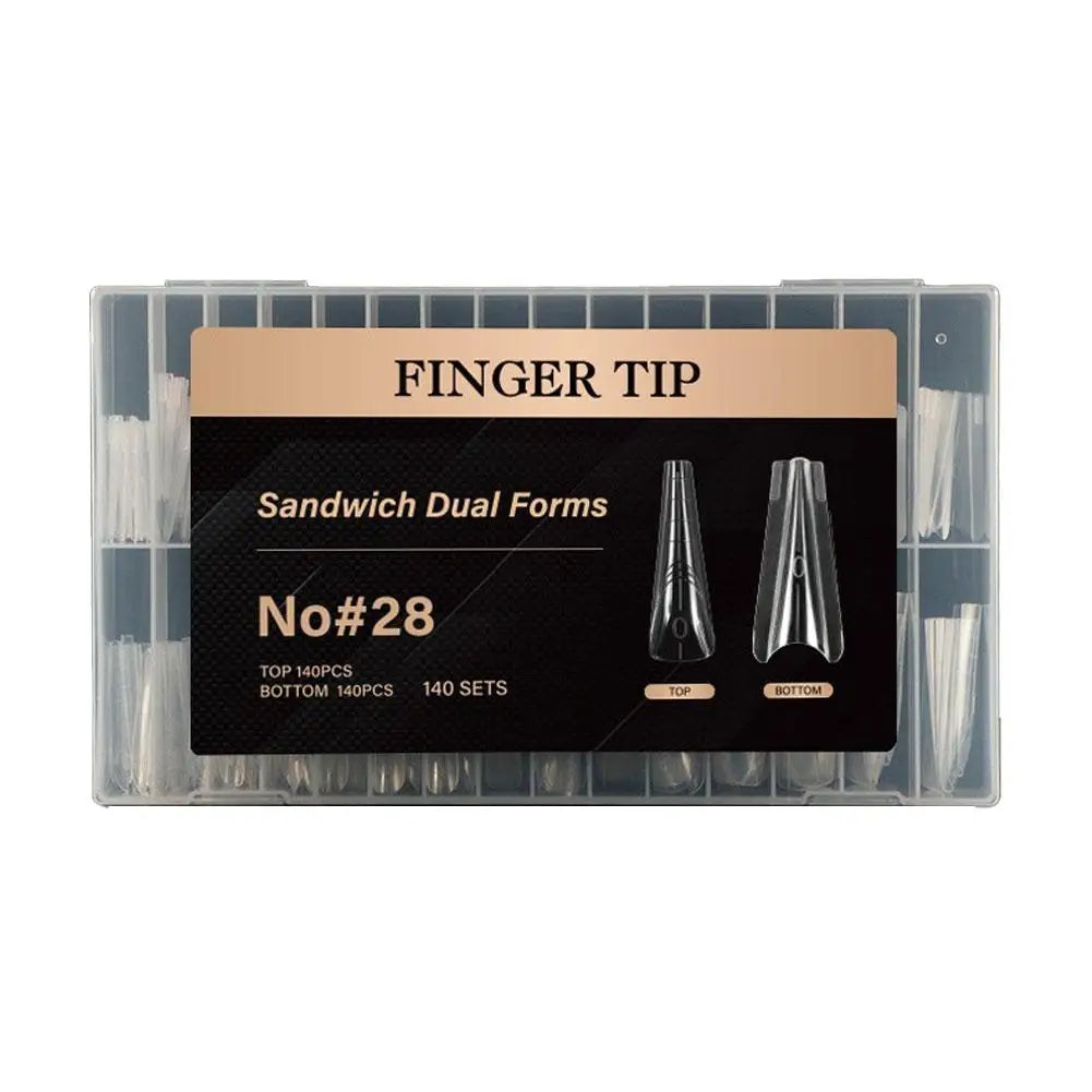 140/280Pcs Sandwich Dual Form Nail Molds – 14 Sizes Extension Nail Extension Molds Oasis Select NO 28