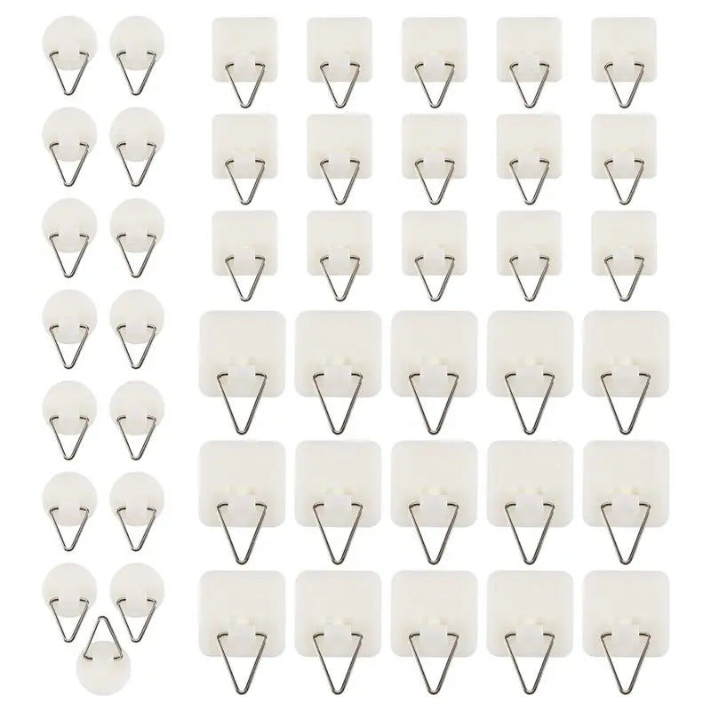 LIKE WISH 45Pcs Adhesive Picture Frame Foam Board Picture Hanger For Wall Art Photo Frame Bathroom Closet Kitchen Home Door Oasis Select White