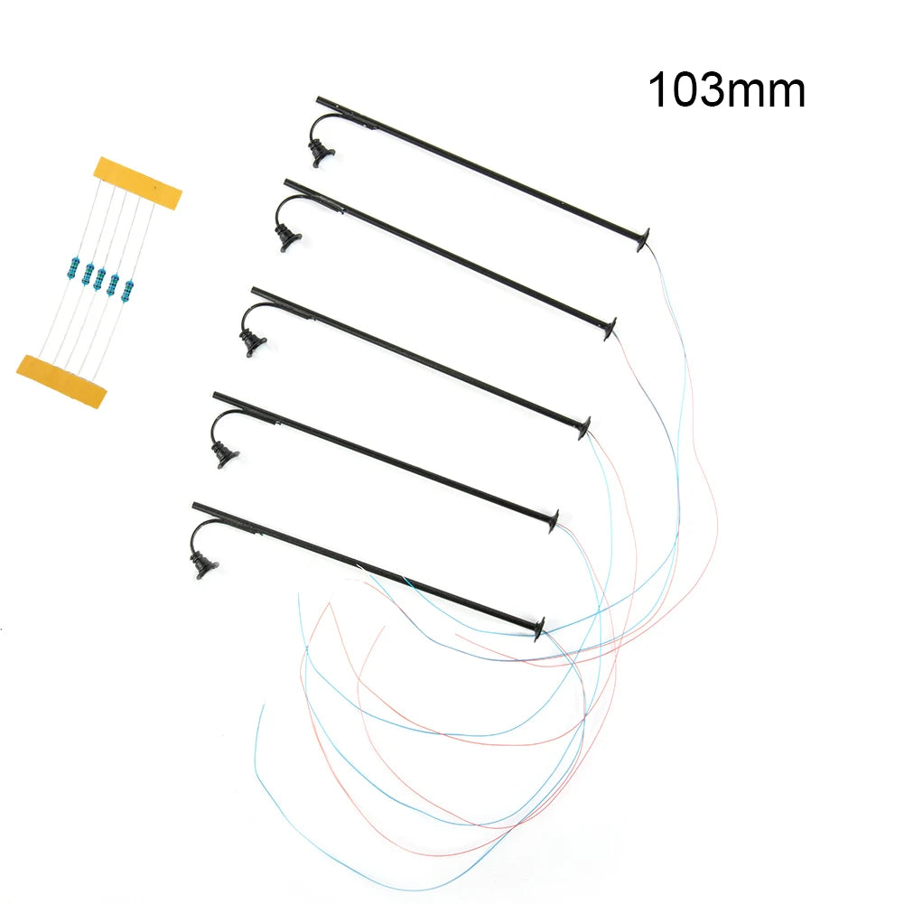 5Pcs Model Railway Lights Lattice Mast Light 6060 Track H0 Kit Platform Light LED 3V 20MA Home Decor Oasis Select Default Title