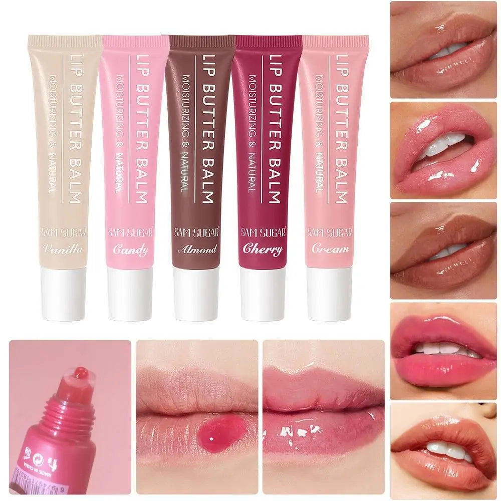 Hydrating Lip Butter Balm Long Lasting Waterproof Non Greasy Oil Gloss Mirror Shine Tint Care 5 Colors Oasis Select
