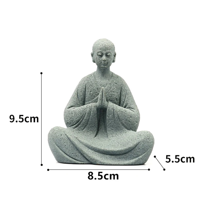 Wishing Monk Buddhist Micro Landscape Stone Fish Tank Moss Landscaping Zen Oriental Aesthetics Garden Ornaments Oasis Select A2