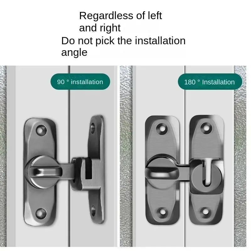 Non Perforated Door Buckle Bathroom Sliding Door Lock Buckle Furniture Buckle Pin Lock Aluminum Alloy Lock Buckle Oasis Select