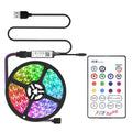 5M Bluetooth RGB LED Strip Light | Music Sync USB Remote RGB LED Strip Light Oasis Select with BT 23key remote 5M 300LED black PCB