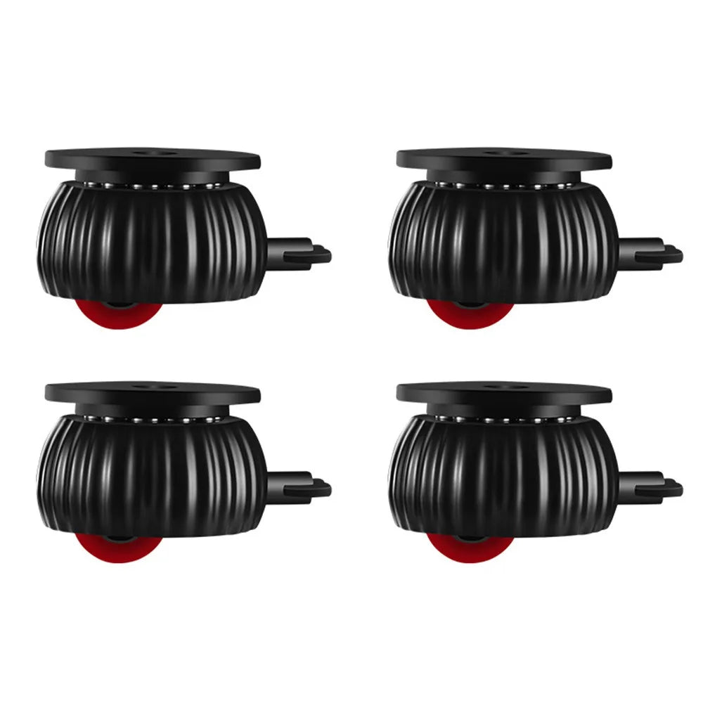 4pcs Brake Adhesive Universal Wheel Casters Stainless Steel Beads 360° Rotation Type Furniture Casters Roller Oasis Select 4 Black Red