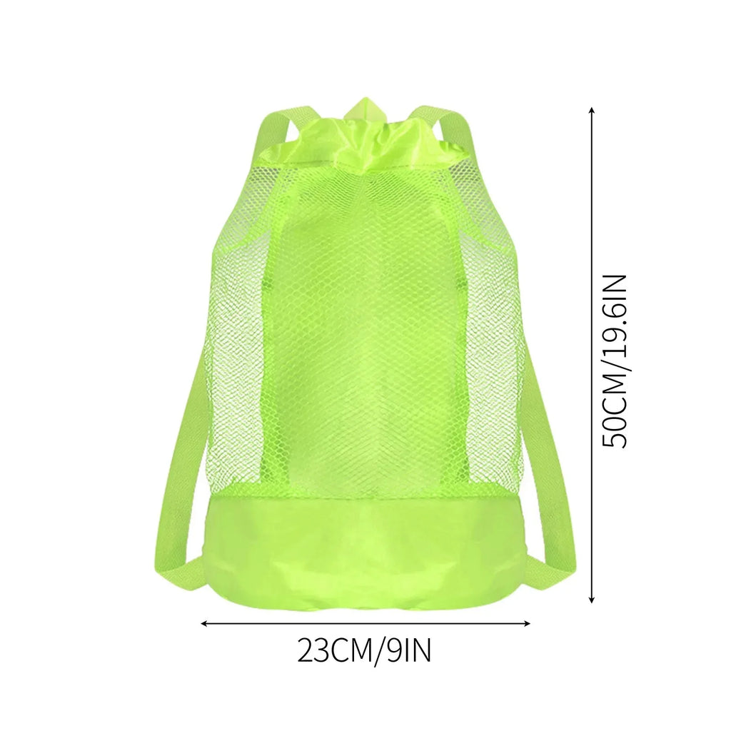 Extra-Large Sand-Resistant Drawstring Beach Backpack - Kids Pool Toys Storage Bag for Shell Collecting, Travel & Fitness Oasis Select