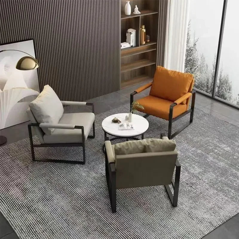 Nordic lazy sofa light luxury sales single wrought iron leisure chair balcony negotiation bedroom living room minimalist sofa Oasis Select