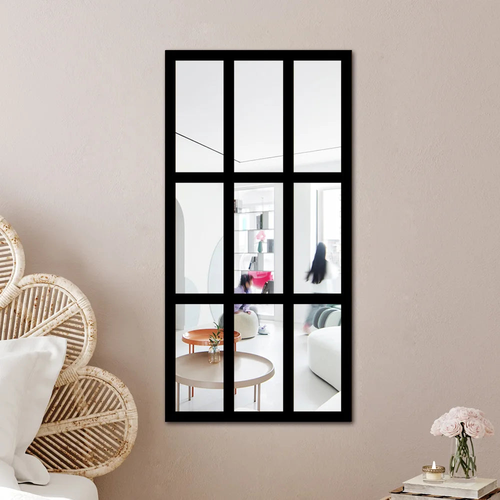 Wood and Acrylic Mirror Paste False Window Living Room Bedroom Study Decorative Wall Paste wall decor Oasis Select MZ426-C 82.6cm x 50.8cm