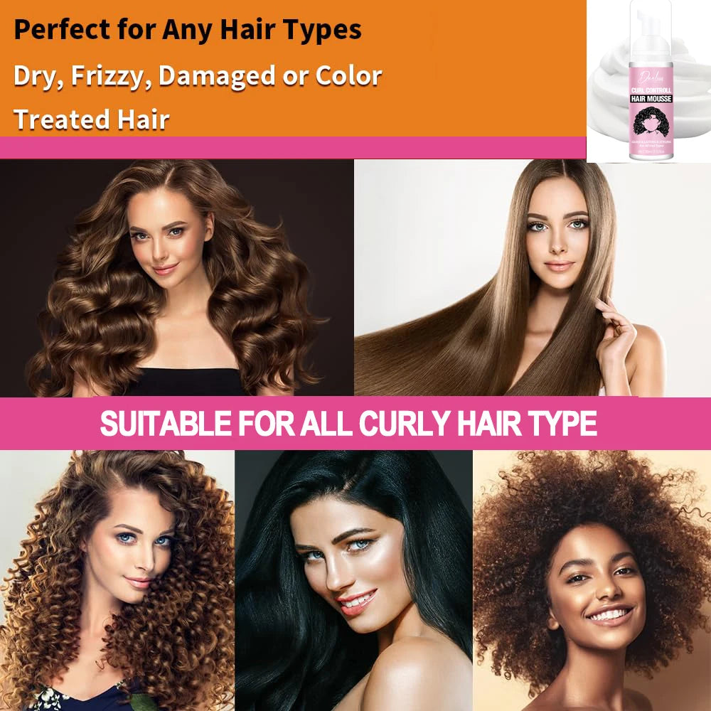 Curl Defining Mousse – Anti-Frizz Bouncy Curl Enhancer 60ml Curl Styling Mousse Oasis Select