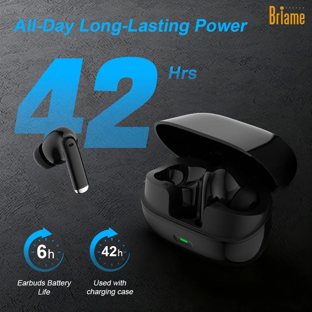 Briame Flip-Style Bluetooth Earphones Wireless Headphones with Microphone for Sports Running Earbuds with Mic In-Ear Headset Oasis Select