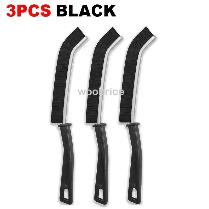 Household Cleaning Brush Bathroom Scrubber Radiator Crevice Cleaning Brush Multifunctional Thin Brushes Long Handle Ergonomic Oasis Select 3pcs black as show
