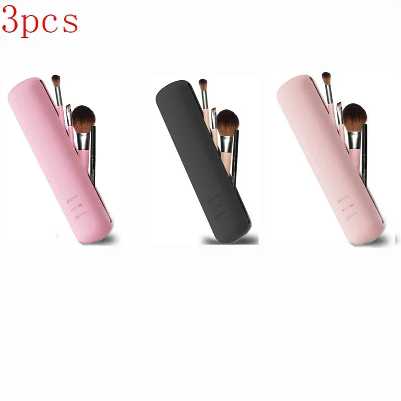 5 3 Silicone Makeup Brush Storage Bag Waterproof Travel Holder