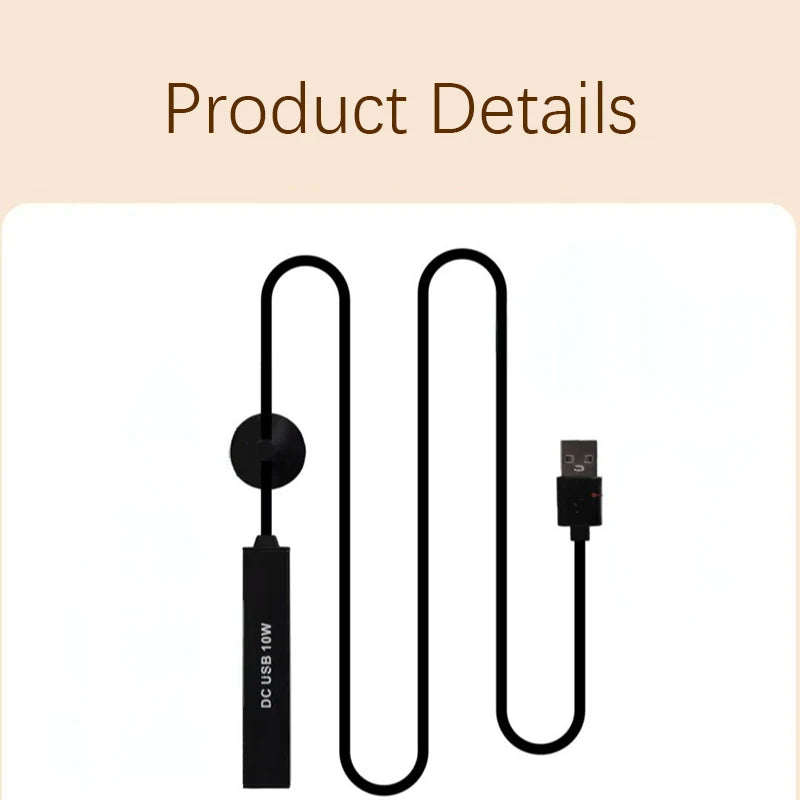 1PC 75mm Aquarium Heater,USB Square Metal Mini Heating Rod,Fish Tank Water Heater,Convenient Aquarium Accessories Oasis Select