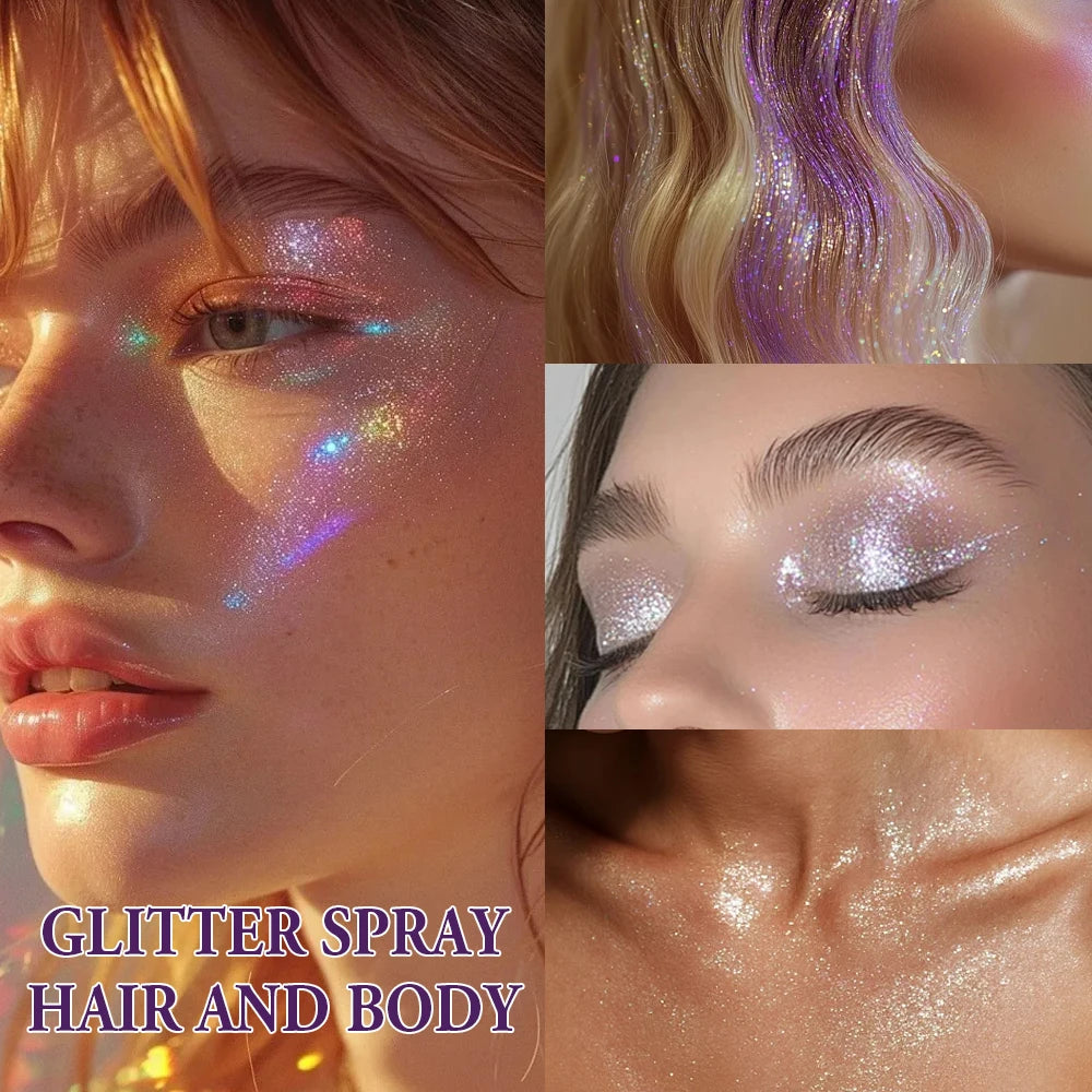 Blue Glitter Spray 100ml – Shimmer Body & Hair Glow Mist