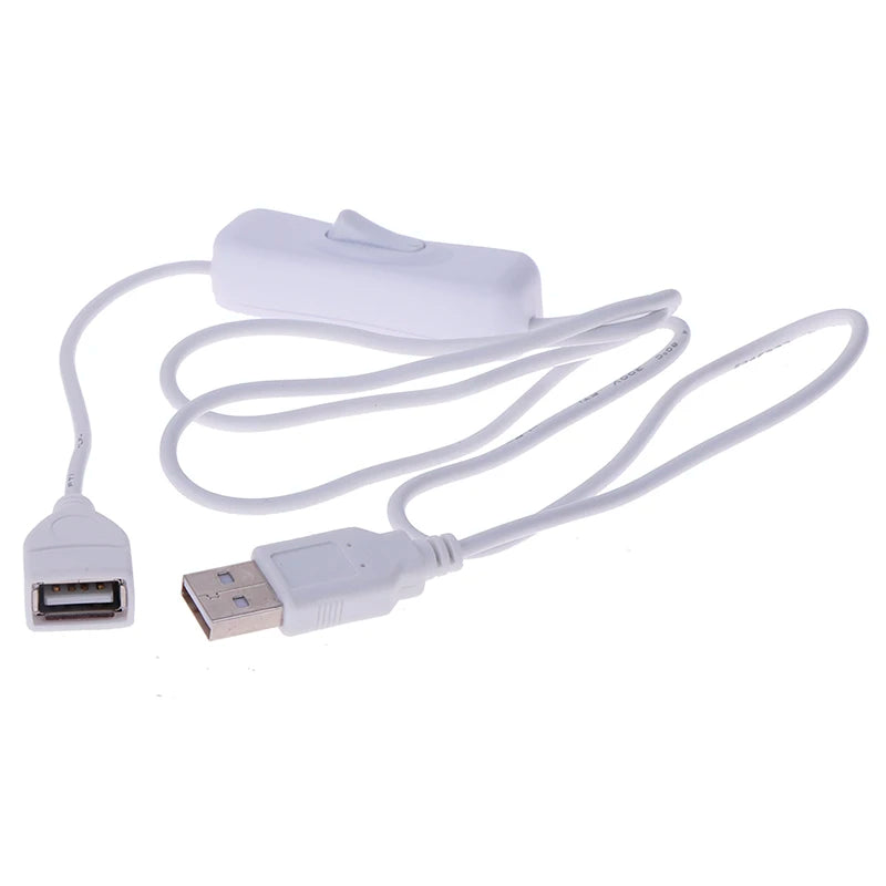 1Pc 1m USB Cable with Switch ON/OFF Cable Extension Toggle for USB Lamp USB Fan Oasis Select