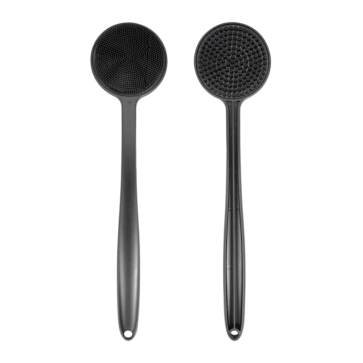 Long Handle Bath Brush and Shampoo Brush Set - Exfoliating Body Scrubber & Scalp Massage Brush for Shower, Bath & Skin Care (2-P Oasis Select