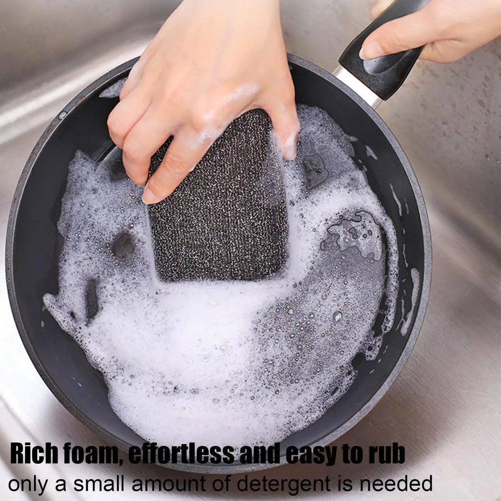6Pcs Kitchen Dishwashing Sponge Does Not Hurt Pot Brush Pot Artifact Household Scratch-free Sponge Wipe Brush Cleaning tools Oasis Select
