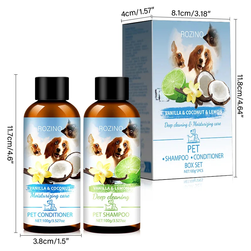 Pet Shower Gel and Conditioner Combo Pack, Perfect Clean Shampoo and Conditioner, Chemical Free, for Pets Cats and Dogs Oasis Select