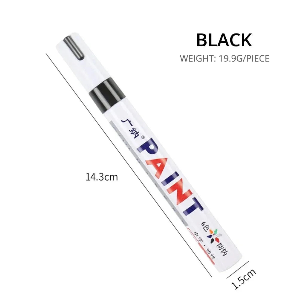 1/3PCS Car Paint Pen Waterproof Car Wheel Tire Oily Painting Mark Pen Auto Rubber Tyre Tread CD Metal Permanent Paint Marker Oasis Select Black
