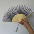 Chinese Silk Folding Fan – Retro Floral Hanfu Gift | 38cm