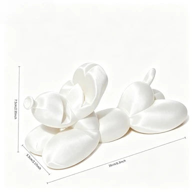 Cute Balloon Dog Eyeglass Holder Figurine Modern Art Desktop Decor Puppy Glasses Stand Ornament for Home Office Desk Decor Gifts Oasis Select Dog stand silk white