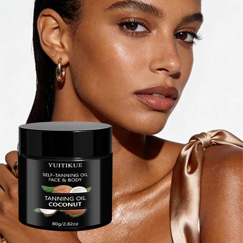 YUITIKUE Coconut Self-Tanning Oil - Natural Sun-Kissed Glow, Deep Moisturizing Face & Body Tanning Cream 80g Oasis Select