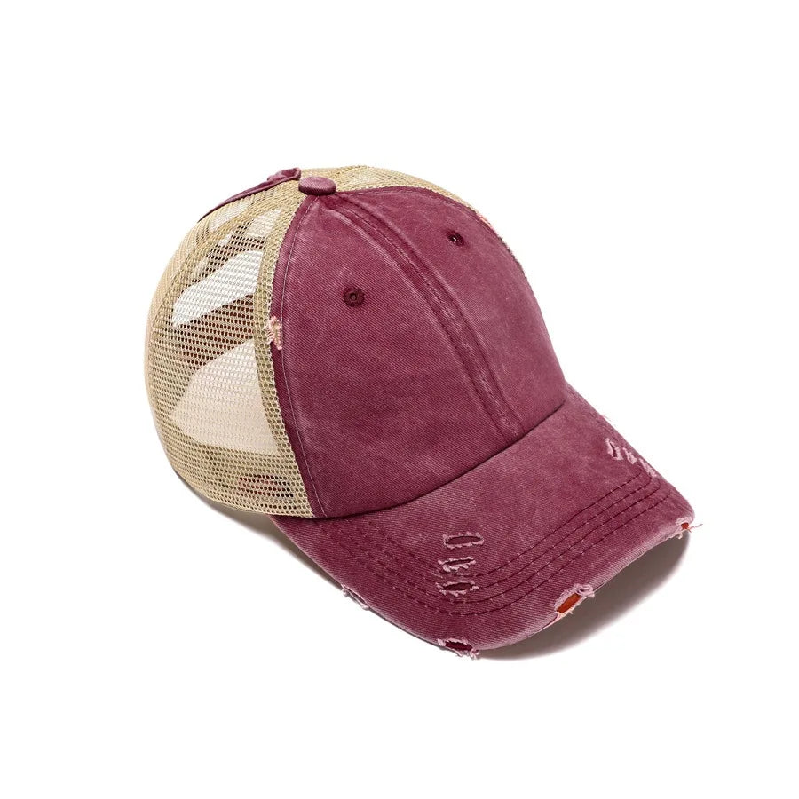 Quick drying hat, worn-out hole hat, back opening hat, ponytail hat, adult baseball cap, breathable and sun resistant Oasis Select 5 Adjustable