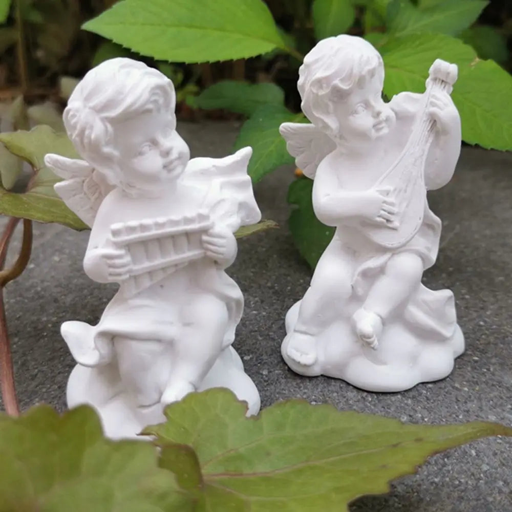 Mini Cupid Figurines Plaster Sculpture Greek Mythology Statue Nordic Style Angel Gypsum Portraits Desktop Ornament Oasis Select