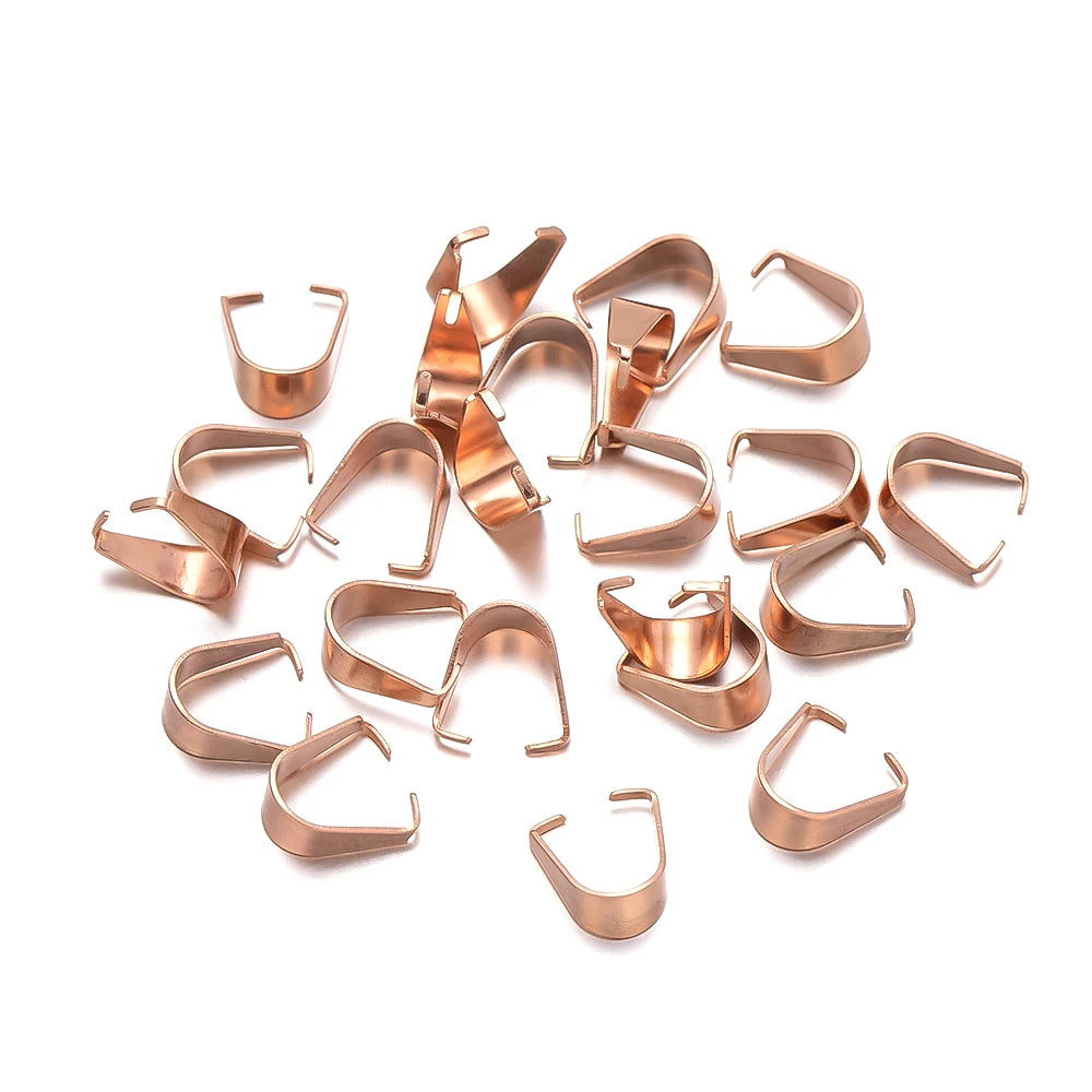 100pcs Stainless Steel Pinch Clip Clasp Bail Necklace Pendant Claw Clasps Buckle Connectors for DIY Charms Craft Jewelry Making Oasis Select RG 100pcs 3x7mm