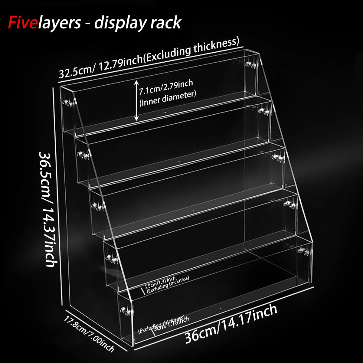 1pc Stepped Acrylic Multi-Layer Book Picture Book Display Storage Rack Multi-Purpose Detachable Practical Bookshelf Organizer Oasis Select 5layer-display rack