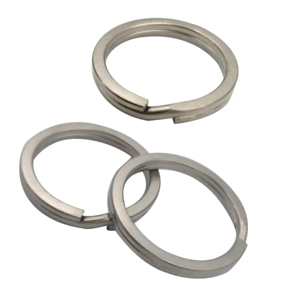 Scuba Diving Round Flat Titanium key ring keychain Diver Split Circle Clip Keyring Oasis Select