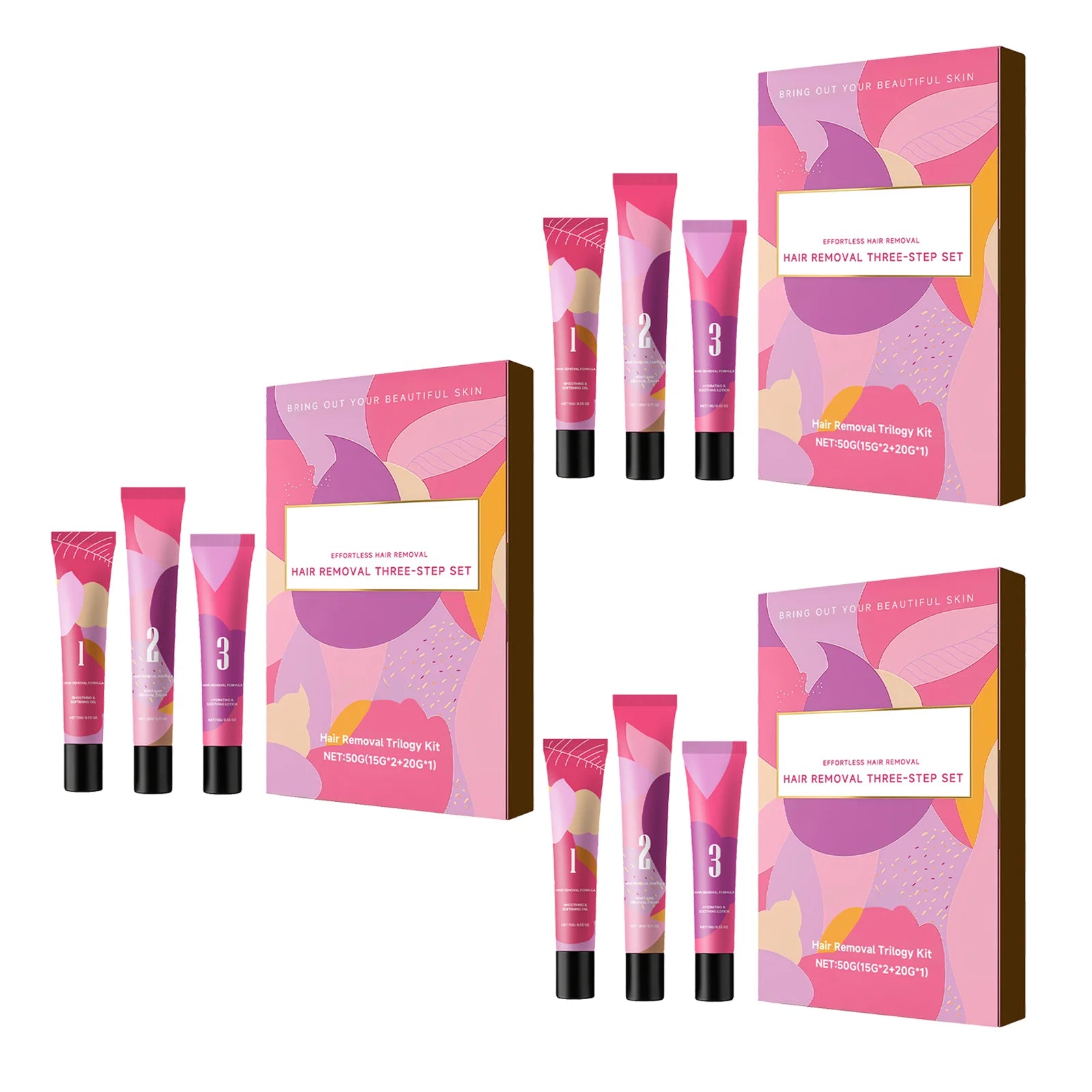 Facial Hair Removal Cream for Three Step Kit Lip Chin Upper Lip Women Home Use Gentle With Softening Gel Soothing Lotion Oasis Select 3Set