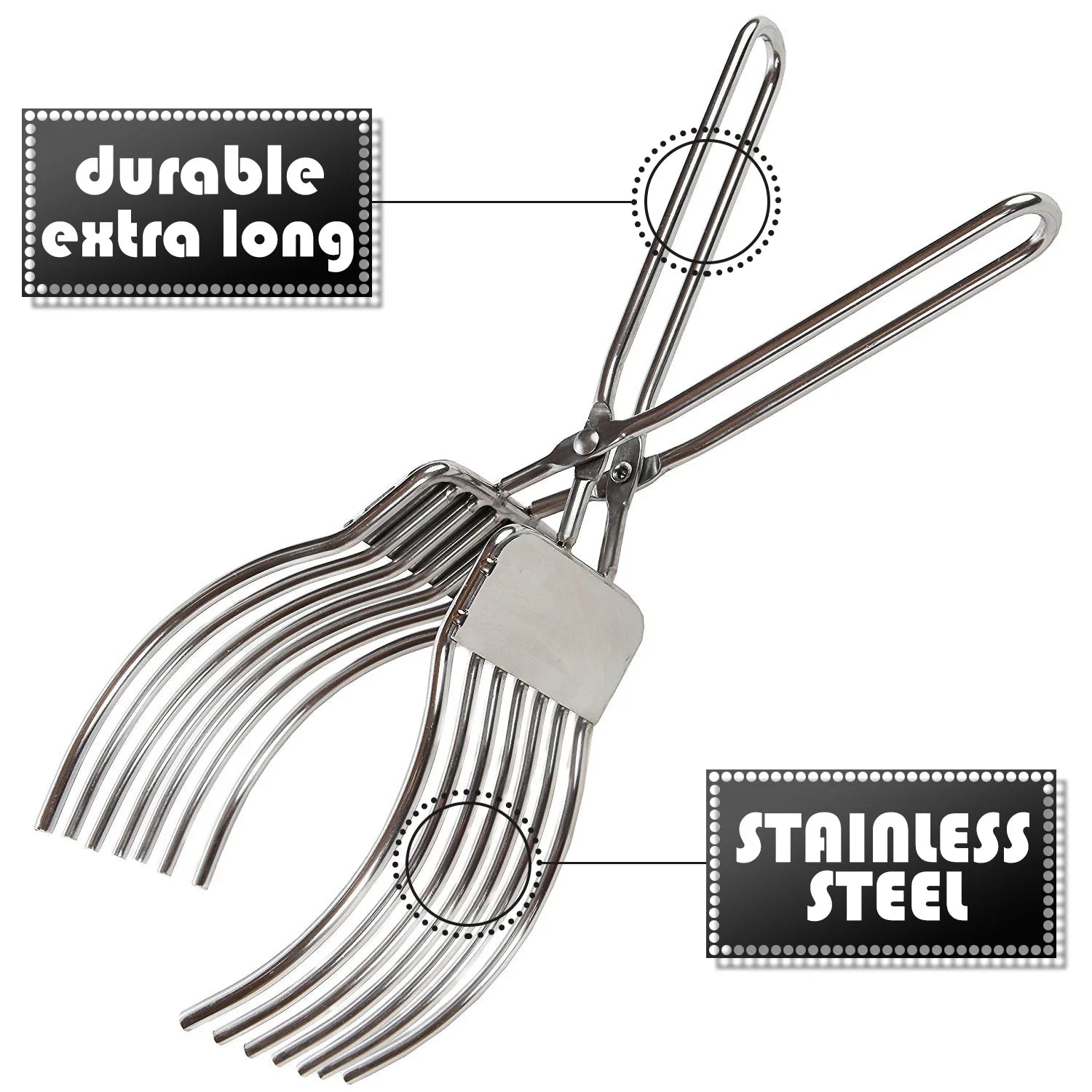 Stainless Steel Roast Beef Cutting Tongs Meat Bread Slicing Tong Food Holder For Slicing Vegetable Fruits Cutting Kitchen Tools Oasis Select
