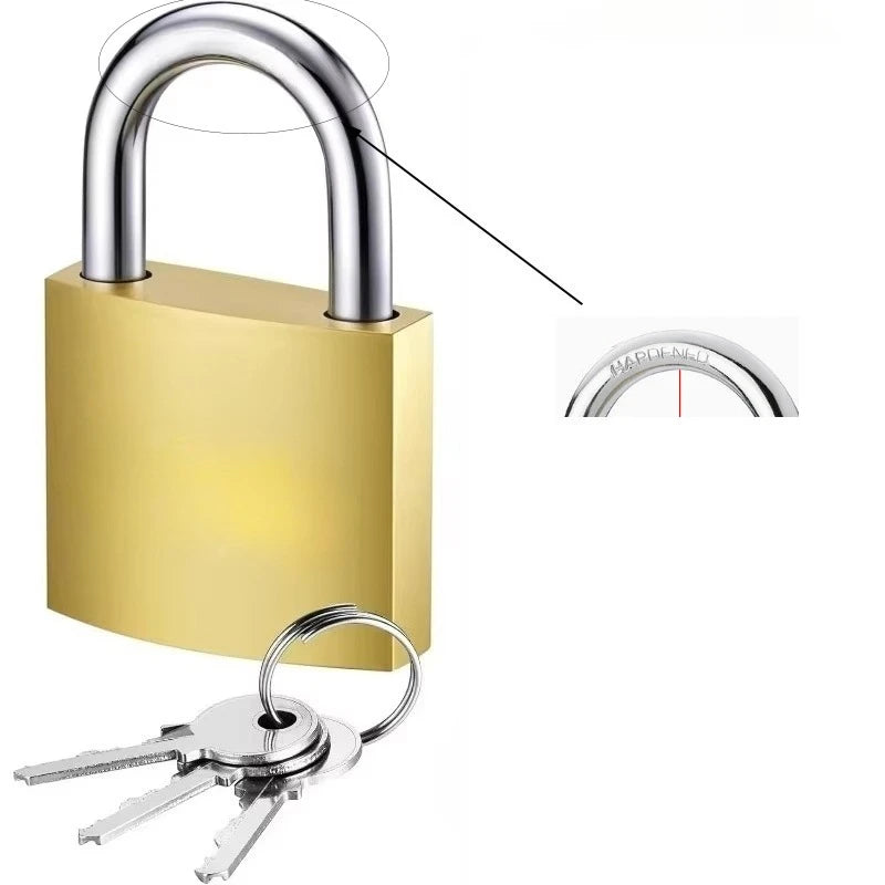 Golden Heavy-Duty Keyed Padlocks with Keys - 32mm Large Locks, Secure Locker Locks for Backpacks, Luggage, School Gym Lockers Oasis Select 1pc