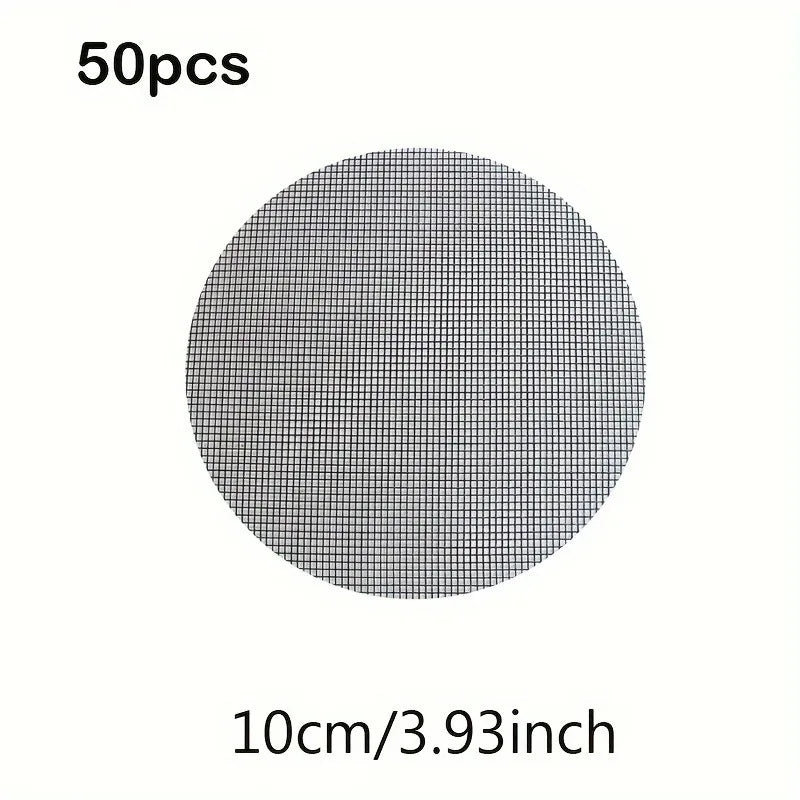 50pcs Round Drainage Mesh Pads for Flower Pots - Waterproof, Soil Loss Prevention, Ideal for Bonsai & Gardening Oasis Select 10cm 50pcs