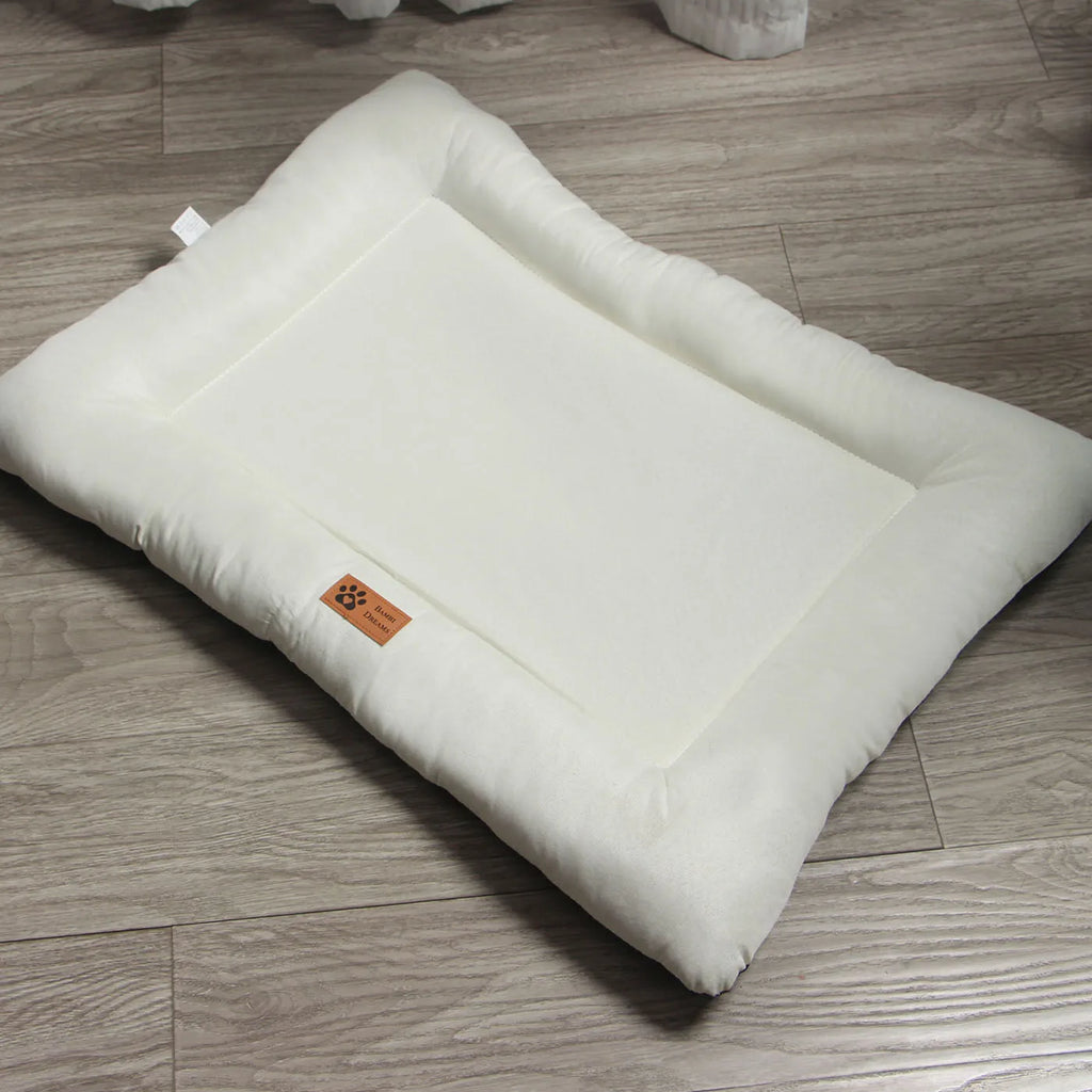 New Square Dog Bed, All-season Pet Bed, Cat Bed, Summer Cotton and Linen Breathable Pet Pad Dog Cooling Mat Oasis Select White 72x55x7CM