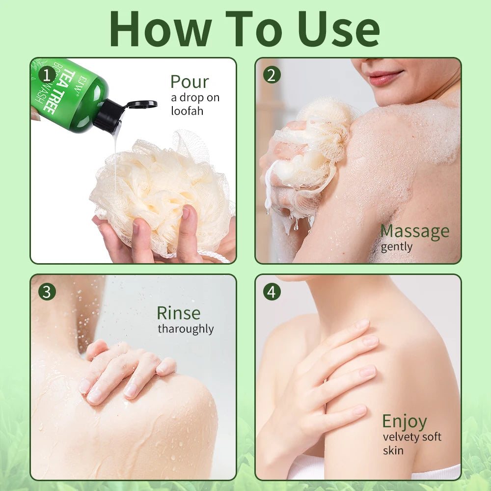 Tea Tree Body Wash – Odor Control, Back Acne & Moisturizing Tea Tree Shower Gel Oasis Select