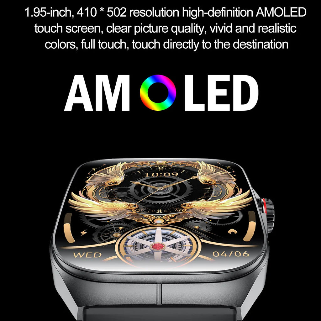Men Smartwatch Women Sports Health Watches NFC 1.95" AMOLED Screen Music Waterproof Blue Tooth Call Heart Rate Voice Assistant Oasis Select