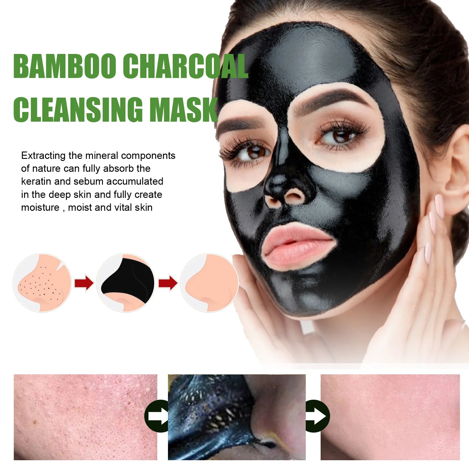 Bamboo Charcoal Cleansing Mask Blackhead Ance Removal Shrink Pores Exfoliating Smooth Face Skin Oil Control Mud Mask Skin Care Oasis Select