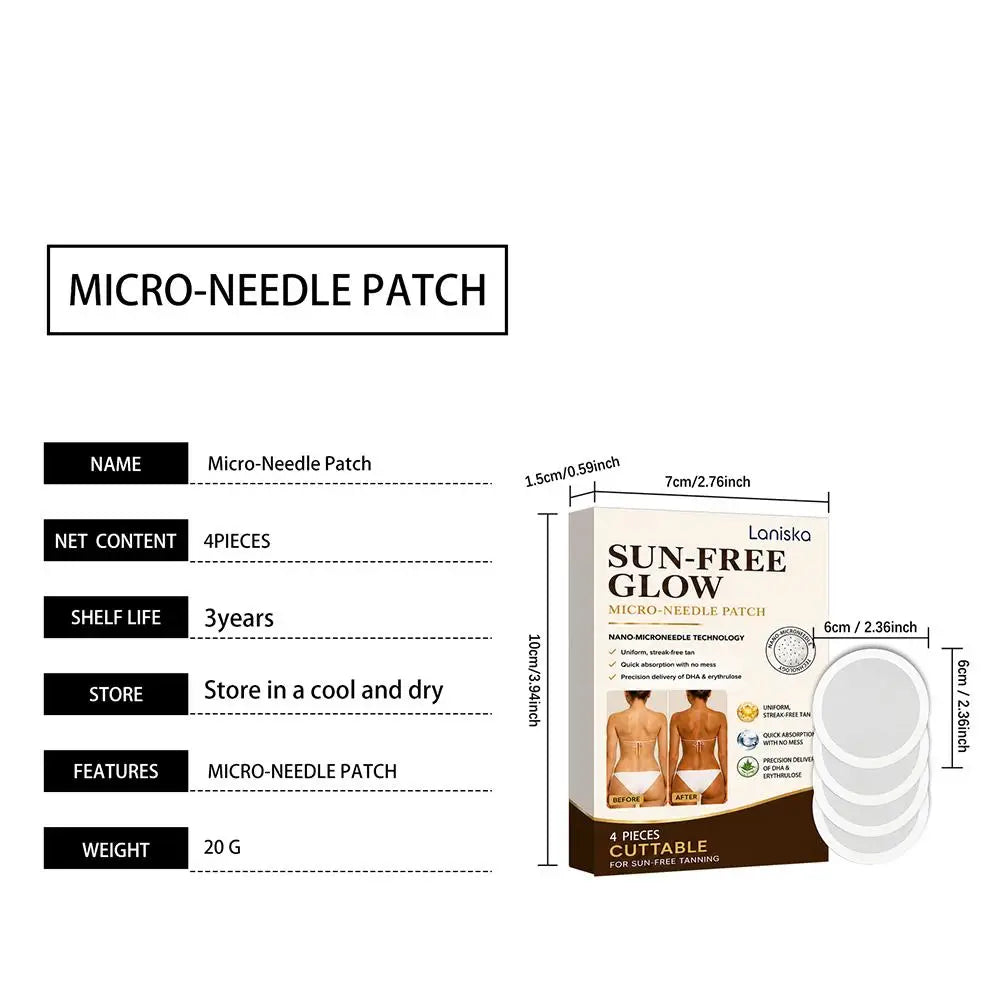 4-Pack Microneedle Tanning Patches – Tan Faster & Moisturize Tanning Skin Patch Oasis Select