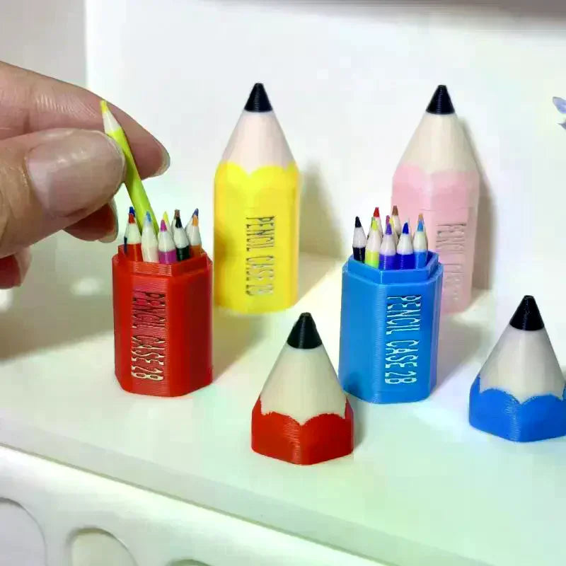 10/12Pcs Kid Pretend Play Toy Dollhouse Miniature Colored Pen Mini Pencil School Supplies Model Doll House Accessories Oasis Select