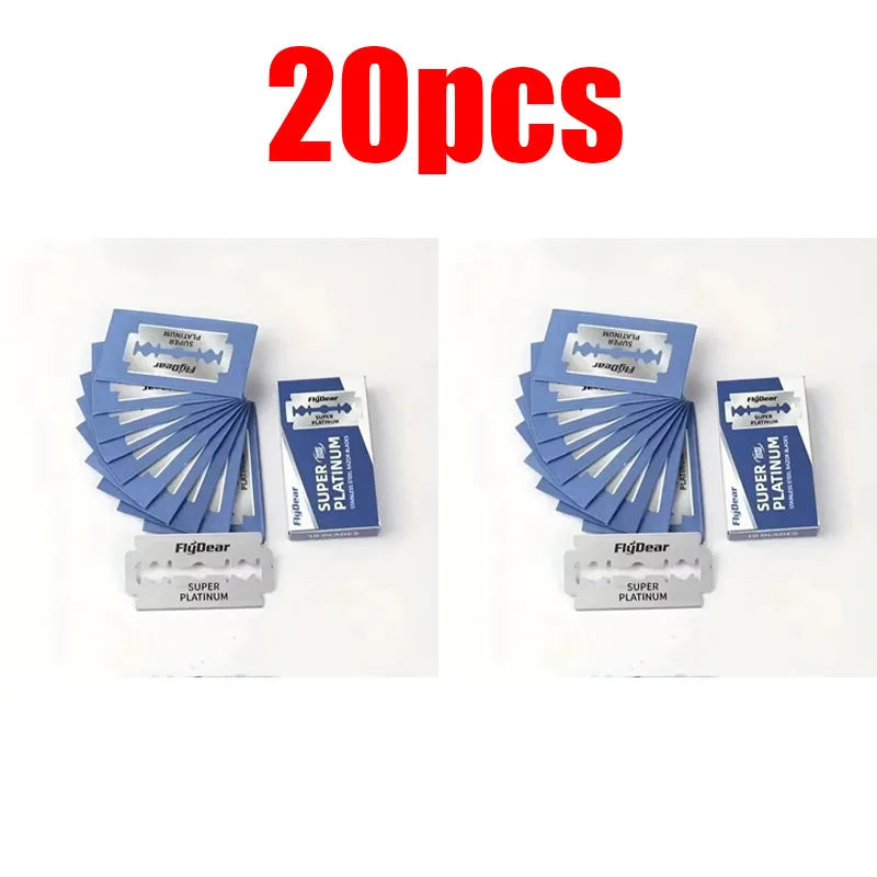 Safety Stainless Steel Men'S Razors Blades Classic Double Edge 10-60PCS Razor Blades For Professional Barber Hair Removal Tools Oasis Select 20pcs