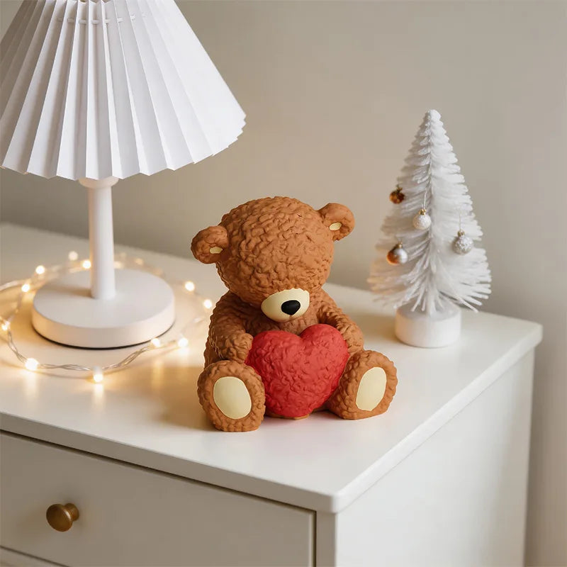 3D Bear Silicone Mold Heart Bouquet Shape Candle Soap Resin Plaster Chocolate Mold for DIY Craft Home Decor Gift Oasis Select