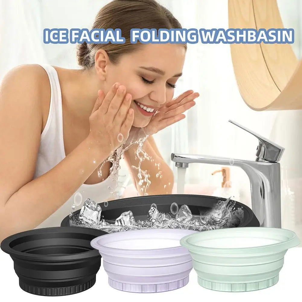 Foldable Silicone Face Ice Bath Bowl – Portable Skin Tool