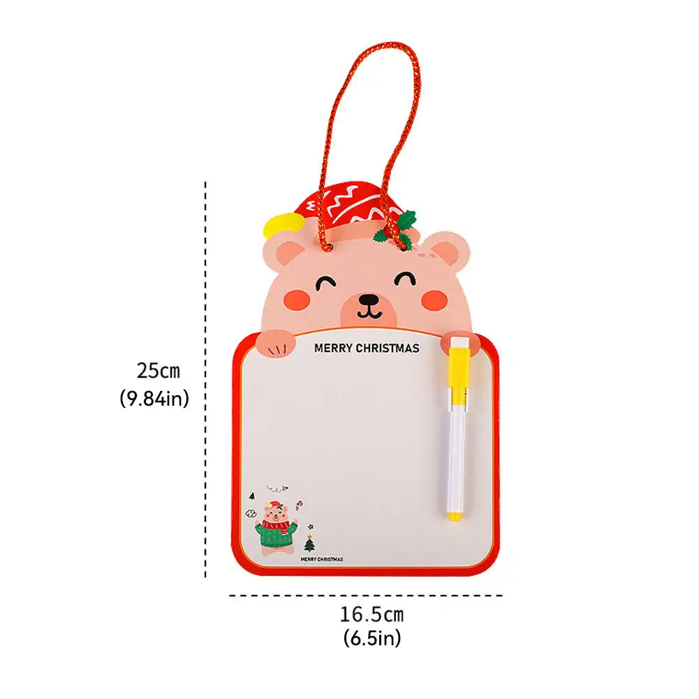Chirstmas Kids Double-sided Whiteboard Cartoon Animal Two-sided Reusable Whiteboard Children's Drawing Graffiti Cardboard Oasis Select
