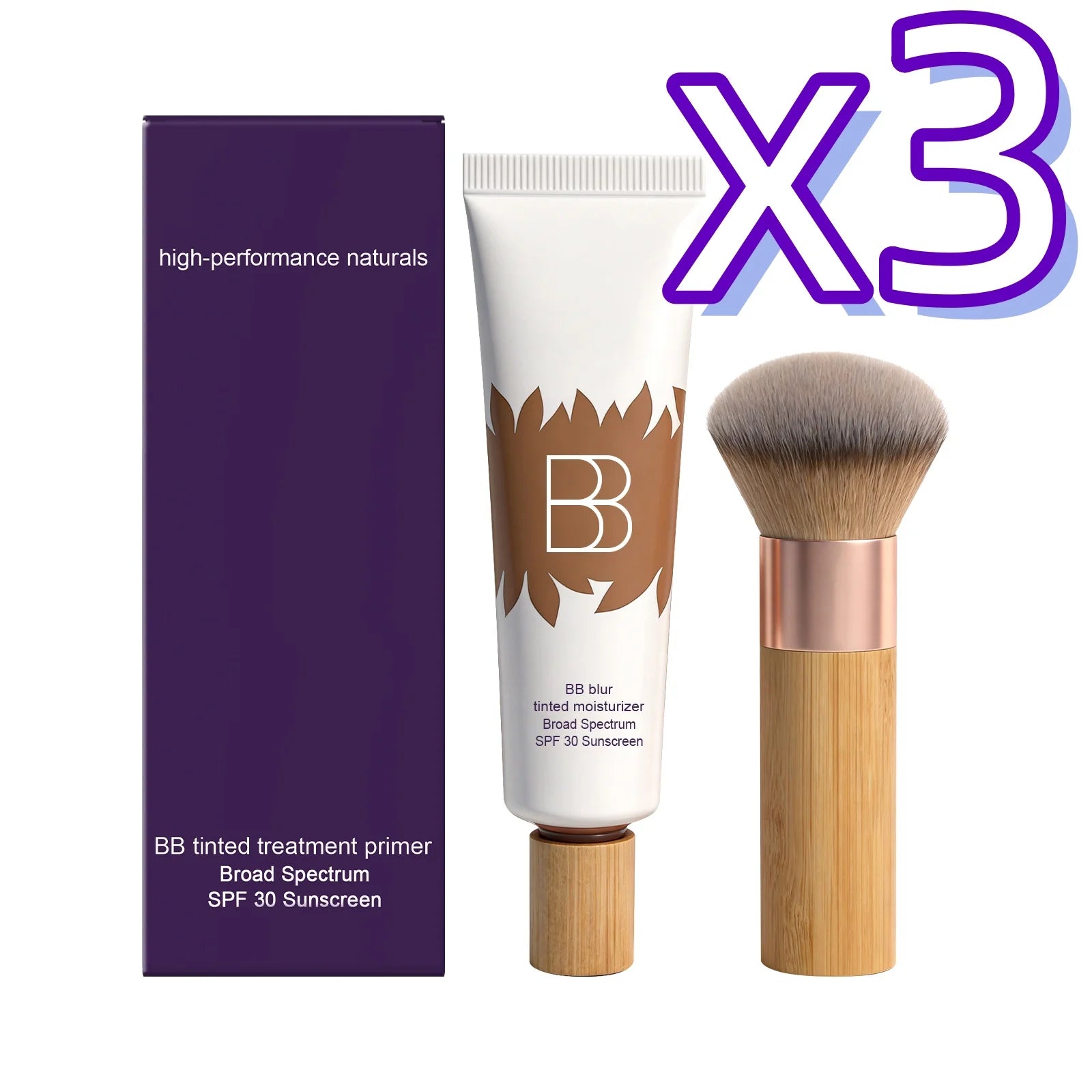 Sunscreen BB Cream Kit – UV Protection, Oil Control & Coverage BB Cream Foundation Oasis Select 1set Boxed x3