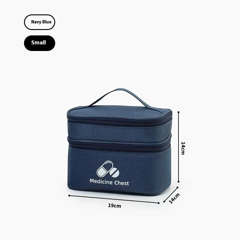 Home Travel First Aid Kit Double Layer Classification Storage Drug Sorting Bag Oxford Cloth Epidemic Prevention Pouch Oasis Select S Navy